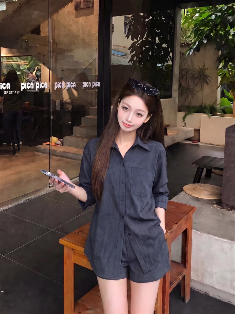 Women’s Summer Shirt and Shorts Casual Fashion Two-Piece Set
