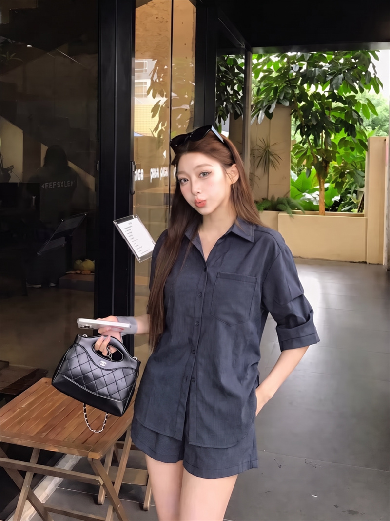 Women’s Summer Shirt and Shorts Casual Fashion Two-Piece Set
