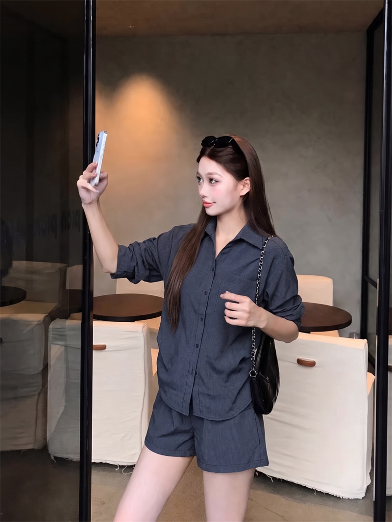 Women's Summer Shirt and Shorts Casual Fashion Two-Piece Set - Image 4