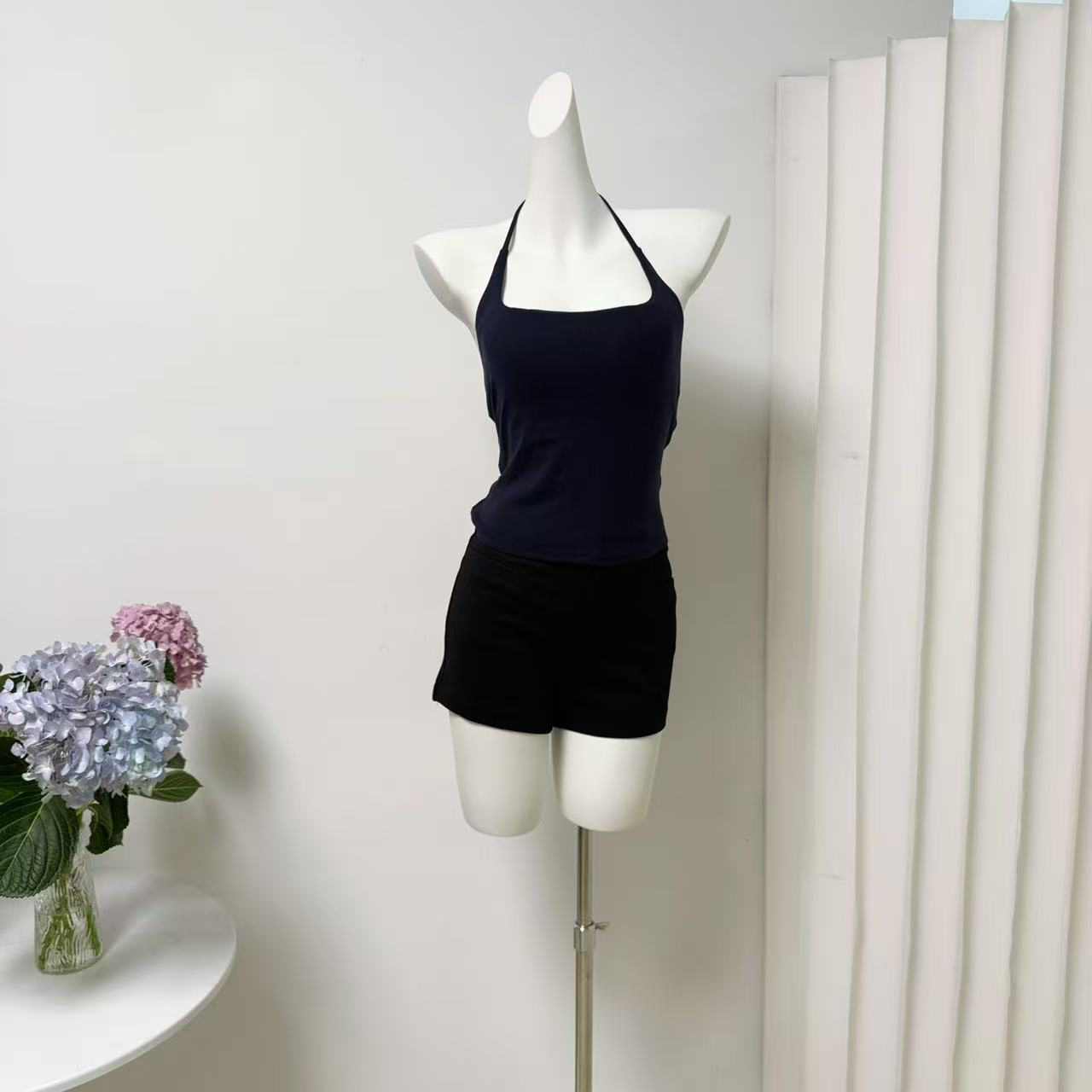 Iris Lumina Women's Two-Piece Layered Halter Top with Cowl Neck Long Sleeve Cover-Up T-Shirt - Image 4