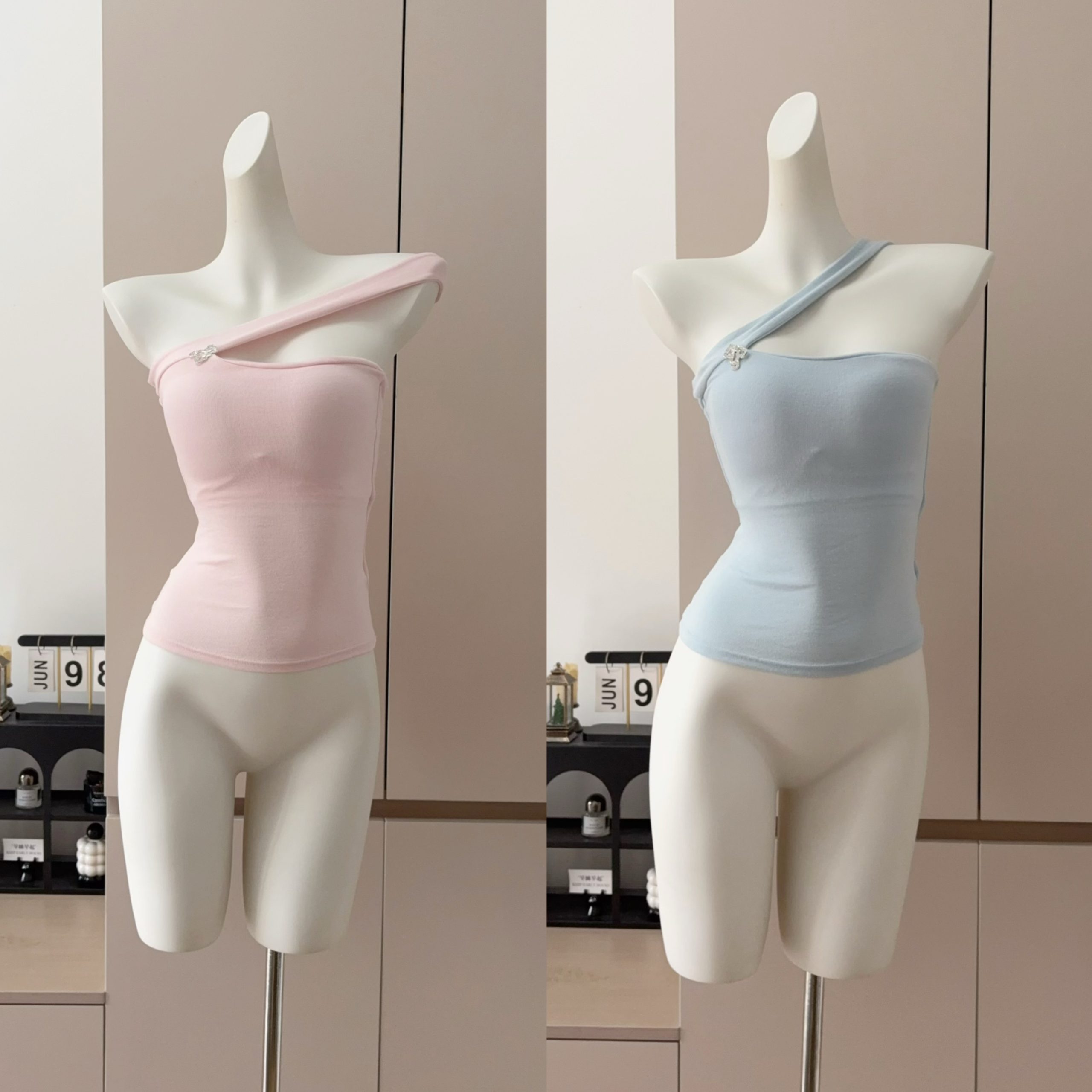 Luna 2026 Off-Shoulder Camisole Top with Built-In Bra Pads